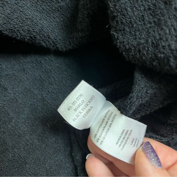 RAILS Marlo Black Flocked Cobra Sweater Zip Side Size L - Picture 3 of 6